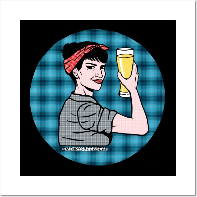 Halftone Beer Woman Wall Art by Mindy’s Beer Gear